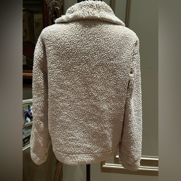 Burton Women’s Reversible Sherpa Fleece Puffer Jacket Gold & Cream Size Medium - Picture 5 of 11